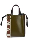 Marni Colour-block Leather Tote Bag In Green