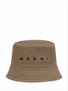 Marni Structured Cotton Bucket Hat With Minimalist Branding In Brown