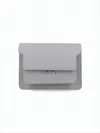 Marni Structured Grey Fabric And Leather Shoulder Bag With Gold Hardware In White