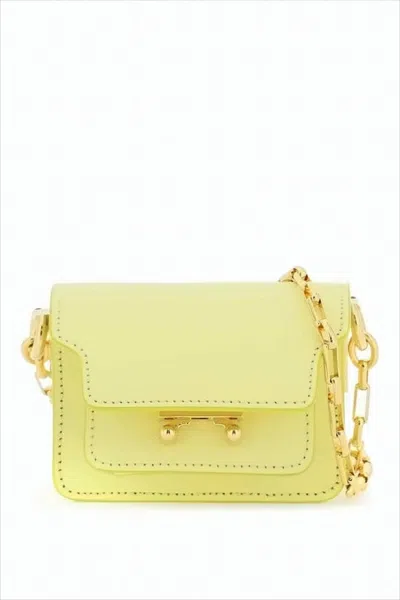 Marni Structured Leather Crossbody Bag With Scalloped Flap Closure In White