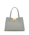 Marni Structured Leather Shoulder Bag With Gold Logo Detail In Pink