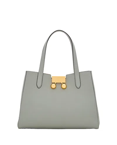 Marni Structured Leather Shoulder Bag With Gold Logo Detail In Pink