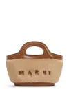 Marni Structured Micro Handbag With Plush Texture In Brown