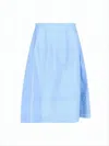 Marni Structured Pastel Blue Midi Skirt With Seam Detailing In Blue