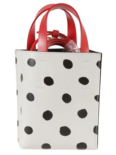 Marni Structured Reversible Calf Leather Bag In White