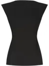 Marni Black Sleeveless Top With Boat Neckline And Rear Button Closure In Cotton Woman In Black