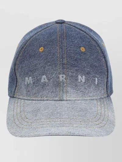 Marni Structured Six Panel Hat Featuring Topstitching In Blue