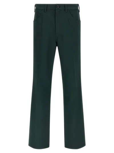 Marni Structured Technical Twill Trousers In Green