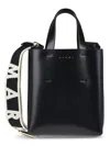 Marni Structured Tote Bag With Glossy Finish In Black