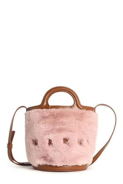 Marni Structured Tropicalia Bucket Bag With Drawstring Closure In Pink