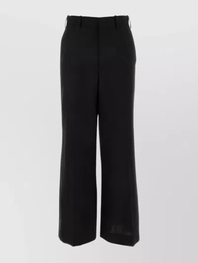Marni Structured Wool Palazzo Trousers In Black