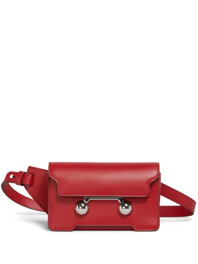 Marni Stud-embellished Belt Bag In Rot