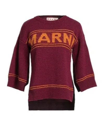 Marni Stylish And Versatile Knit Sweater In Burgundy