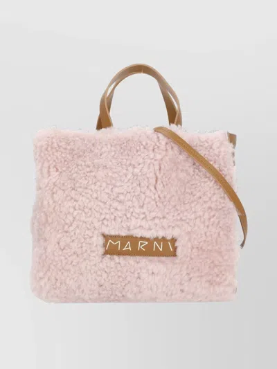 Marni Stylish Shoulder Bag With Fur And Handles