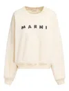 Marni Oversized Sweatshirt With Textured Logo In White