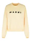 Marni Ivory Sweatshirt With Textured Lettering In White