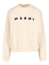 Marni Ivory Sweatshirt With Textured Lettering In White