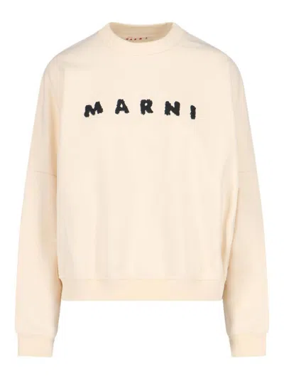 Marni Logo Sweatshirt In Neutral