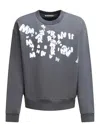 Marni Logo Printed Crewneck Sweatshirt In Grey