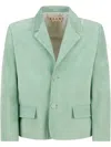 Marni Suede Blazer In Green