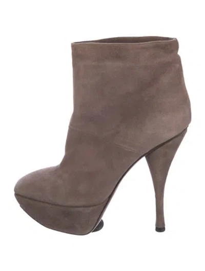 Pre-owned Marni Suede Boots In Gray