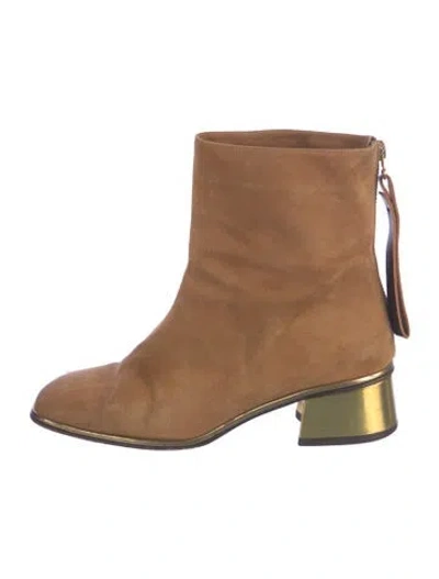 Pre-owned Marni Suede Boots In Neutrals