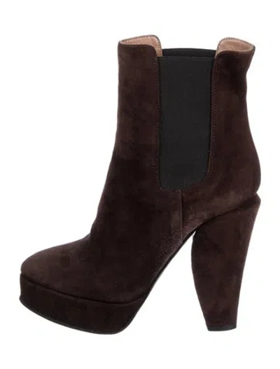 Pre-owned Marni Suede Chelsea Boots In Brown