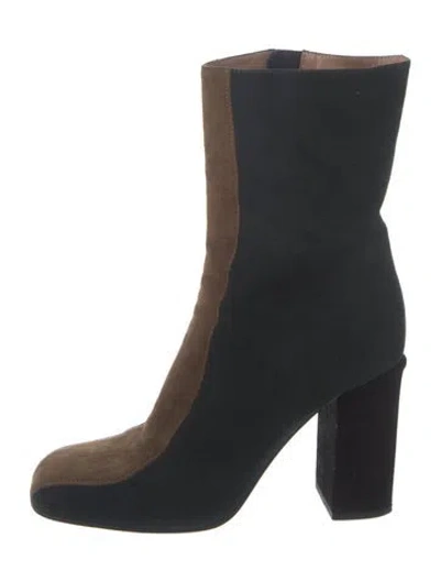 Pre-owned Marni Suede Colorblock Pattern Boots In Blue
