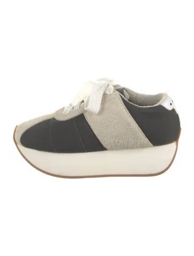 Pre-owned Marni Suede Colorblock Pattern Chunky Sneakers In Gray