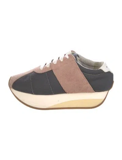 Pre-owned Marni Suede Colorblock Pattern Sneakers In Gray