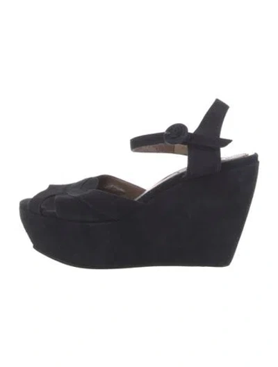 Pre-owned Marni Suede Cutout Accent D'orsay Pumps In Blue