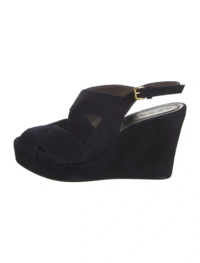 Pre-owned Marni Suede Cutout Accent Mules In Multi