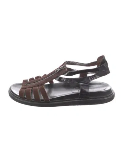 Pre-owned Marni Suede Gladiator Sandals In Brown