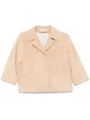 Marni Logo-embroidered Suede Jacket In Neutrals