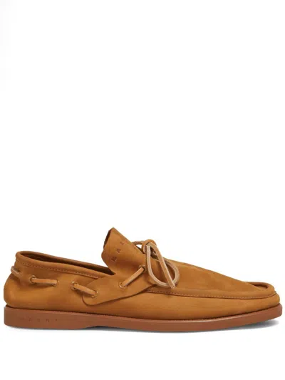 Marni Suede Lace-up Shoes In Brown
