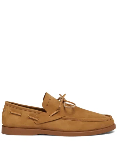 Marni Suede Lace-up Shoes In Brown