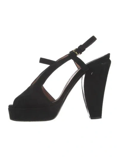 Pre-owned Marni Suede Mules In Black