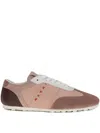 Marni Suede-panel Logo-embroidered Sneakers In Multi
