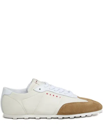 Marni Suede-panelled Sneakers In White