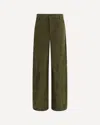 Marni Green Pants With Wide Leg And Logo Patch On The Rear