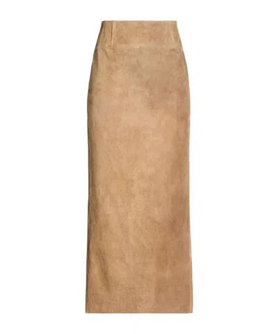 Marni Suede Pencil Skirt In Nude