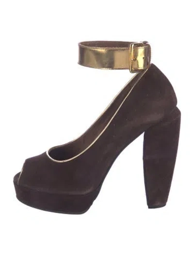 Pre-owned Marni Suede Pumps In Brown