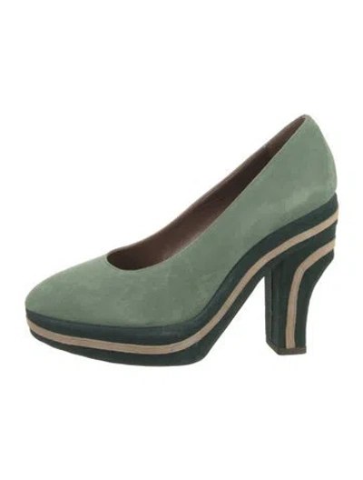 Pre-owned Marni Suede Pumps In Green