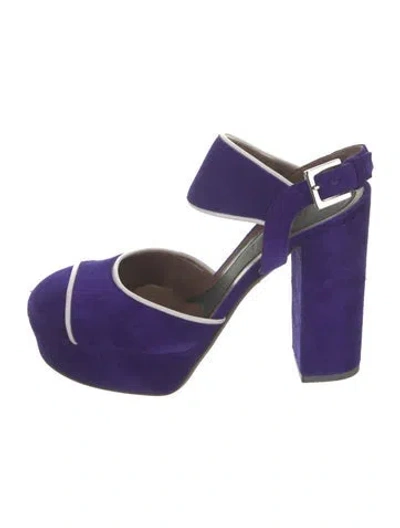 Pre-owned Marni Suede Pumps In Purple