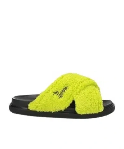 Marni Suede Round Toe Sandals In Yellow