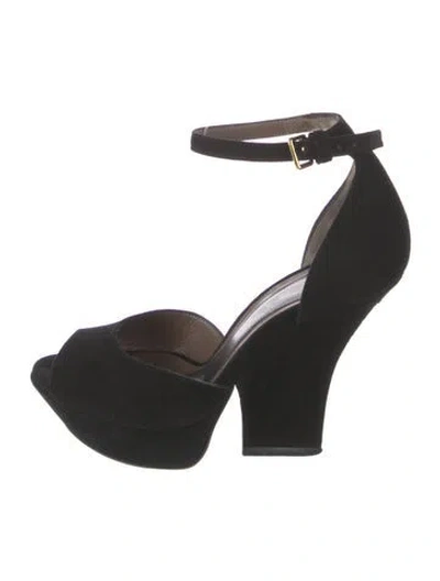 Pre-owned Marni Suede Sandals In Black