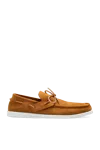 Marni Leather Loafers With Rubber Outsole And Piping In Brown