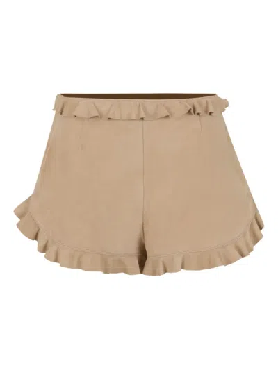 Marni Suede Shorts In Brown
