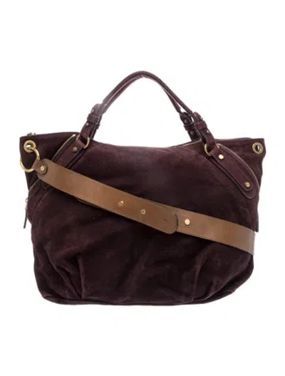 Pre-owned Marni Suede Shoulder Bag In Burgundy
