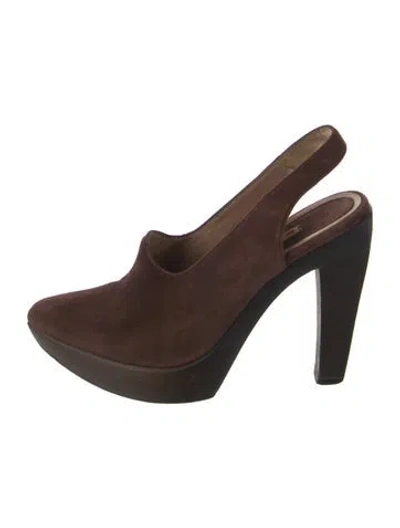 Pre-owned Marni Suede Slingback Pumps In Brown